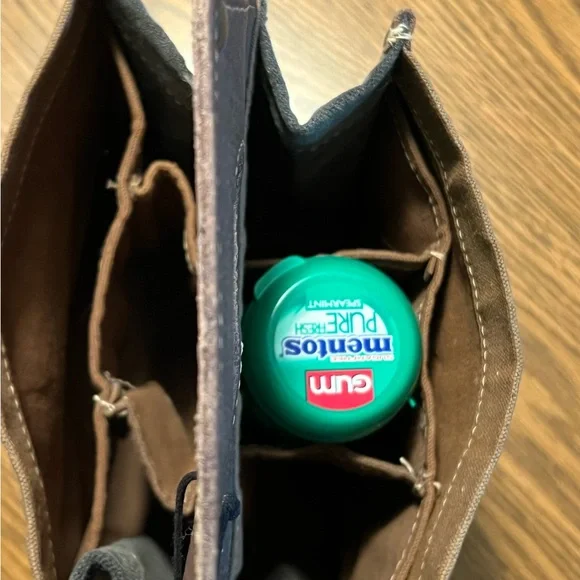 Myra Bag Brown Canvas & Chocolate Leather Beer Tote - Picture 3 of 3